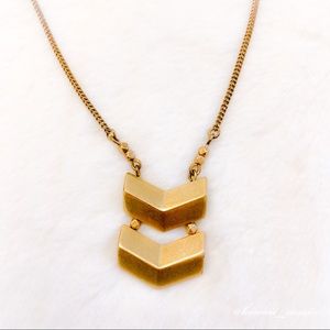 J.Crew Simple Gold Tone Arrow Pendant Necklace